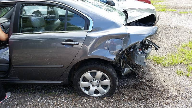 Auto car wreck Rear-ended repairable